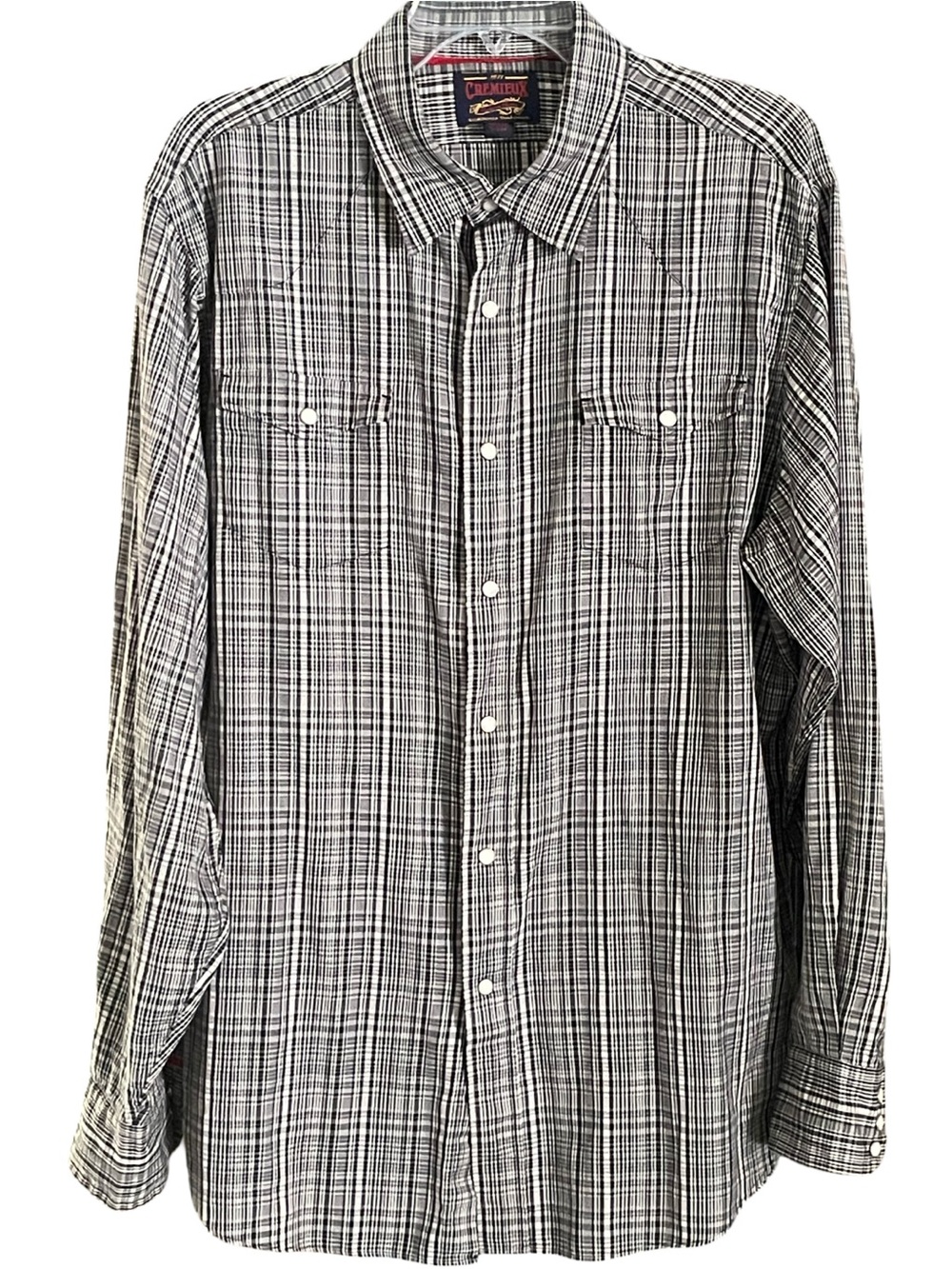 Cremieux Western Shirt Plaid Pearl Snaps Size XL